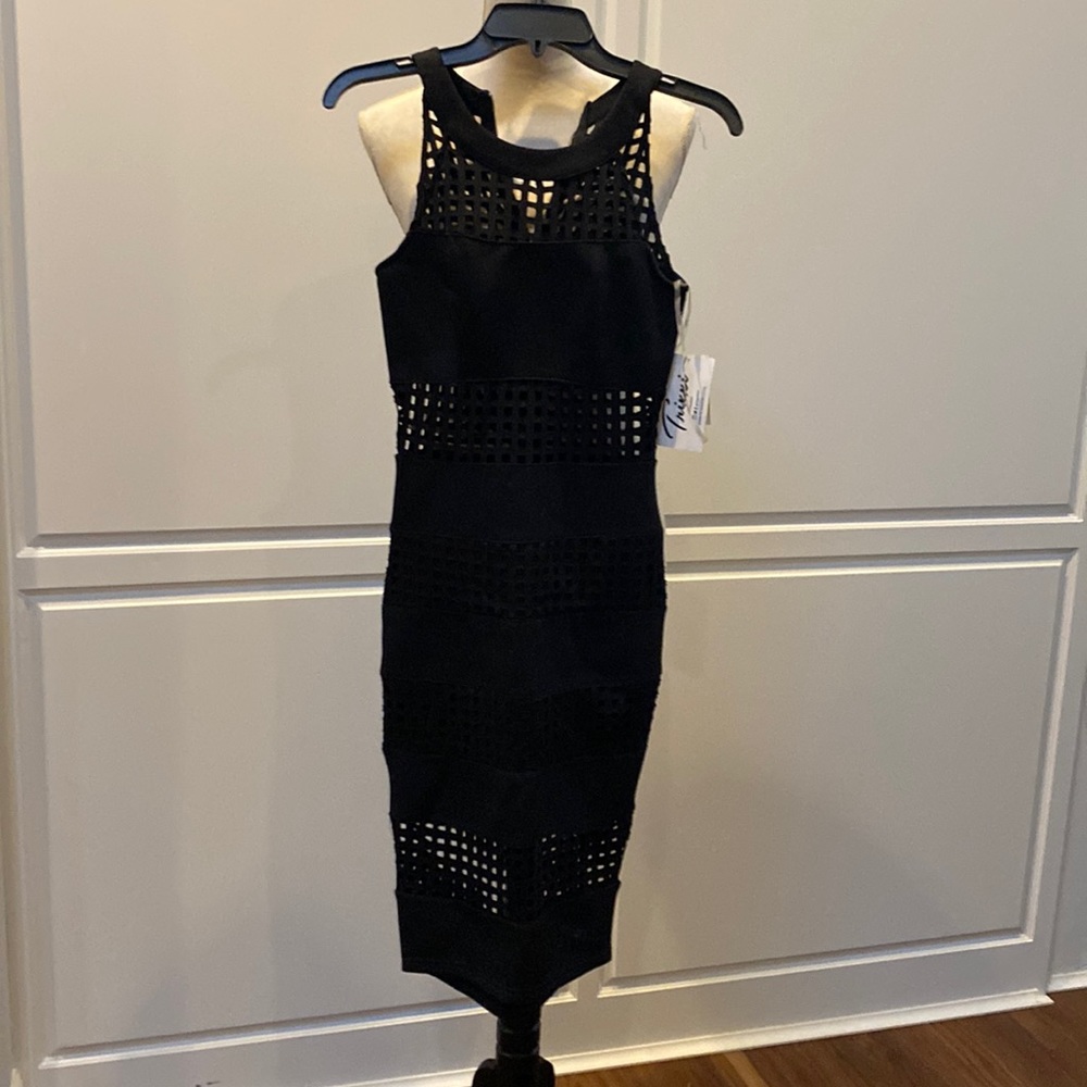 Black dress with mesh.   Size 1.  NWT